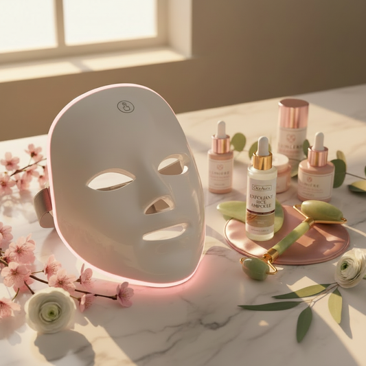 Scène beauté avec ampoule de riz