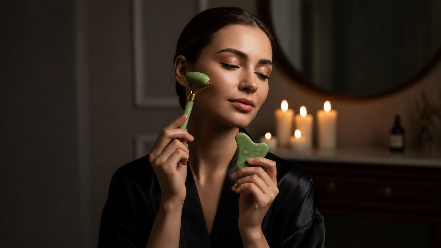 Coffret Rituel Jade — Gua Sha & Rouleau Visage